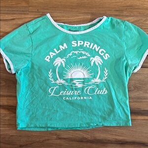 No Boundaries Green Palm Springs Crop Top